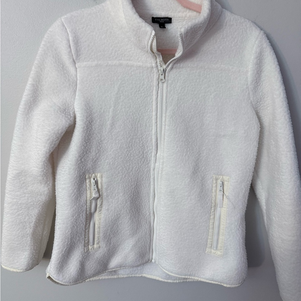 Talbots Women's Full Zip Sherpa Jacket petite small